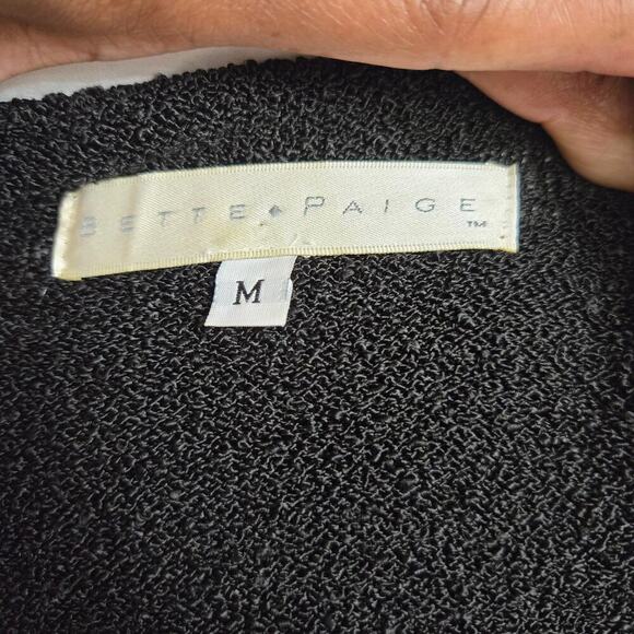 Bette Paige Vintage Black Knit Top Medium Y2K 90s Mesh Cutout Whimsigoth Witchy - Picture 5 of 8